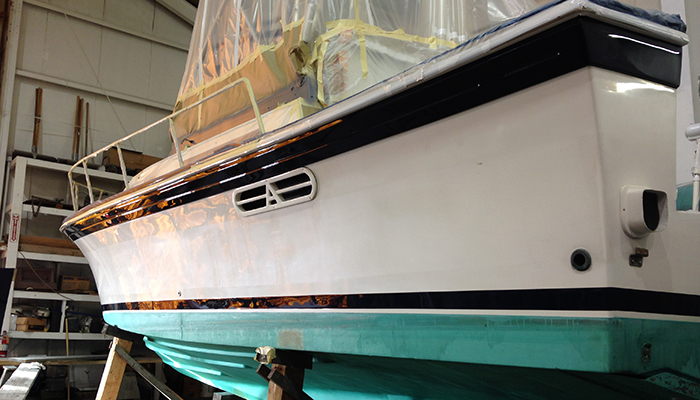 Finished Boat Hull Paint 